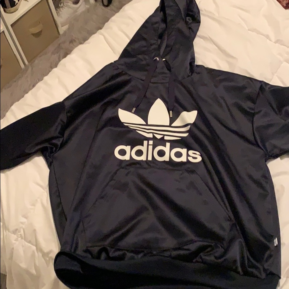 Adidas silk pullover hoodie size large